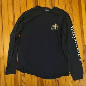 Vineyard Vines Men's Navy Skeleton Pattern Long Sleeve Shirt Size Large